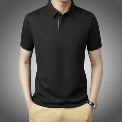 Polo para hombre, sin costuras, de primera calidad, de lujo, tejido fresco
