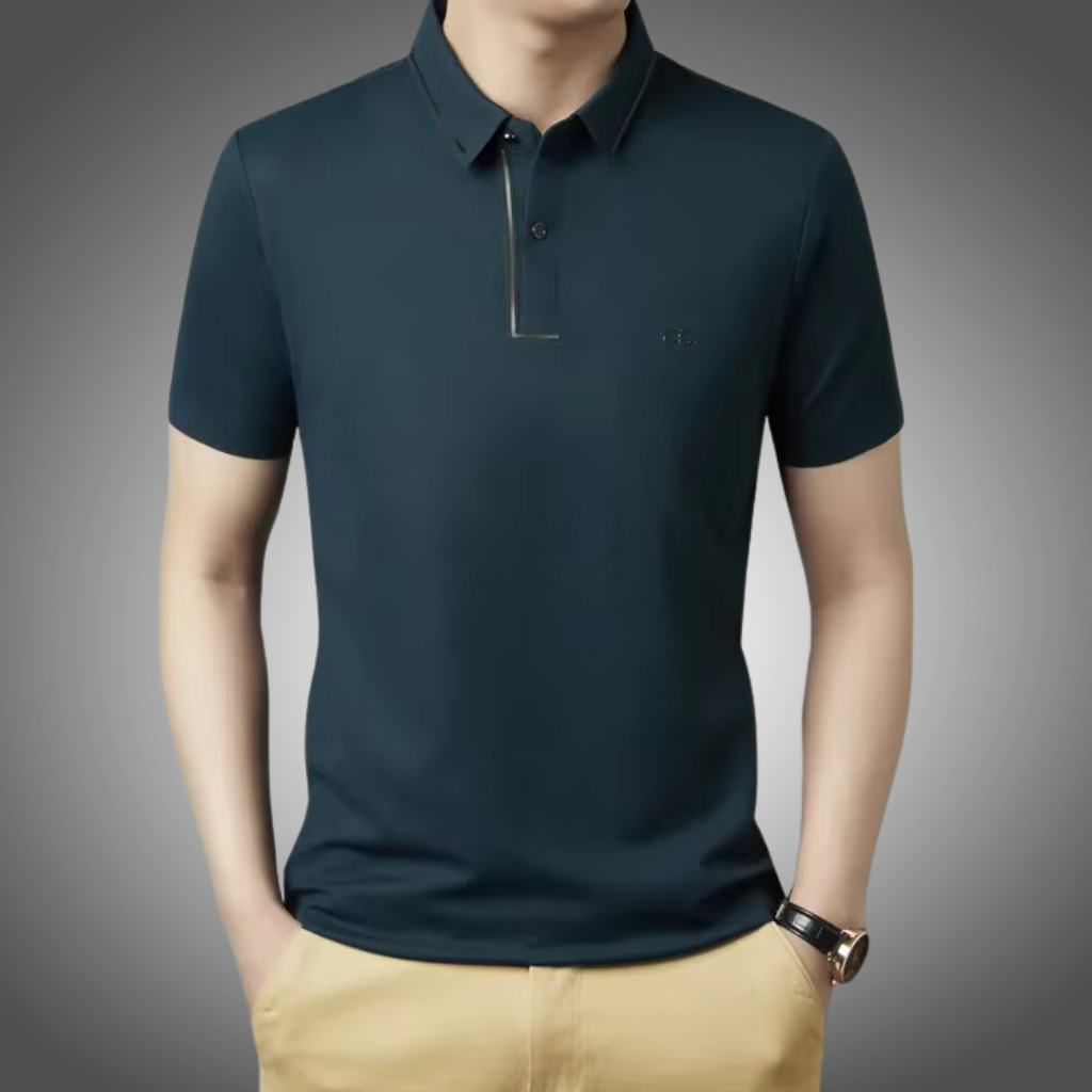 Polo para hombre, sin costuras, de primera calidad, de lujo, tejido fresco