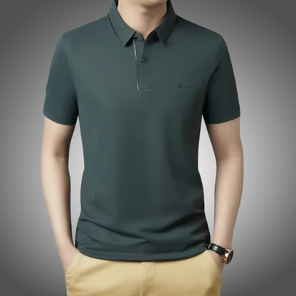Polo para hombre, sin costuras, de primera calidad, de lujo, tejido fresco
