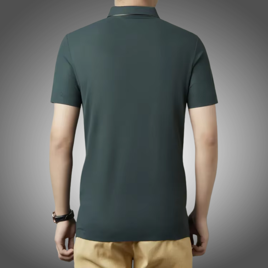Polo para hombre, sin costuras, de primera calidad, de lujo, tejido fresco