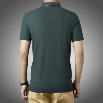 Polo para hombre, sin costuras, de primera calidad, de lujo, tejido fresco