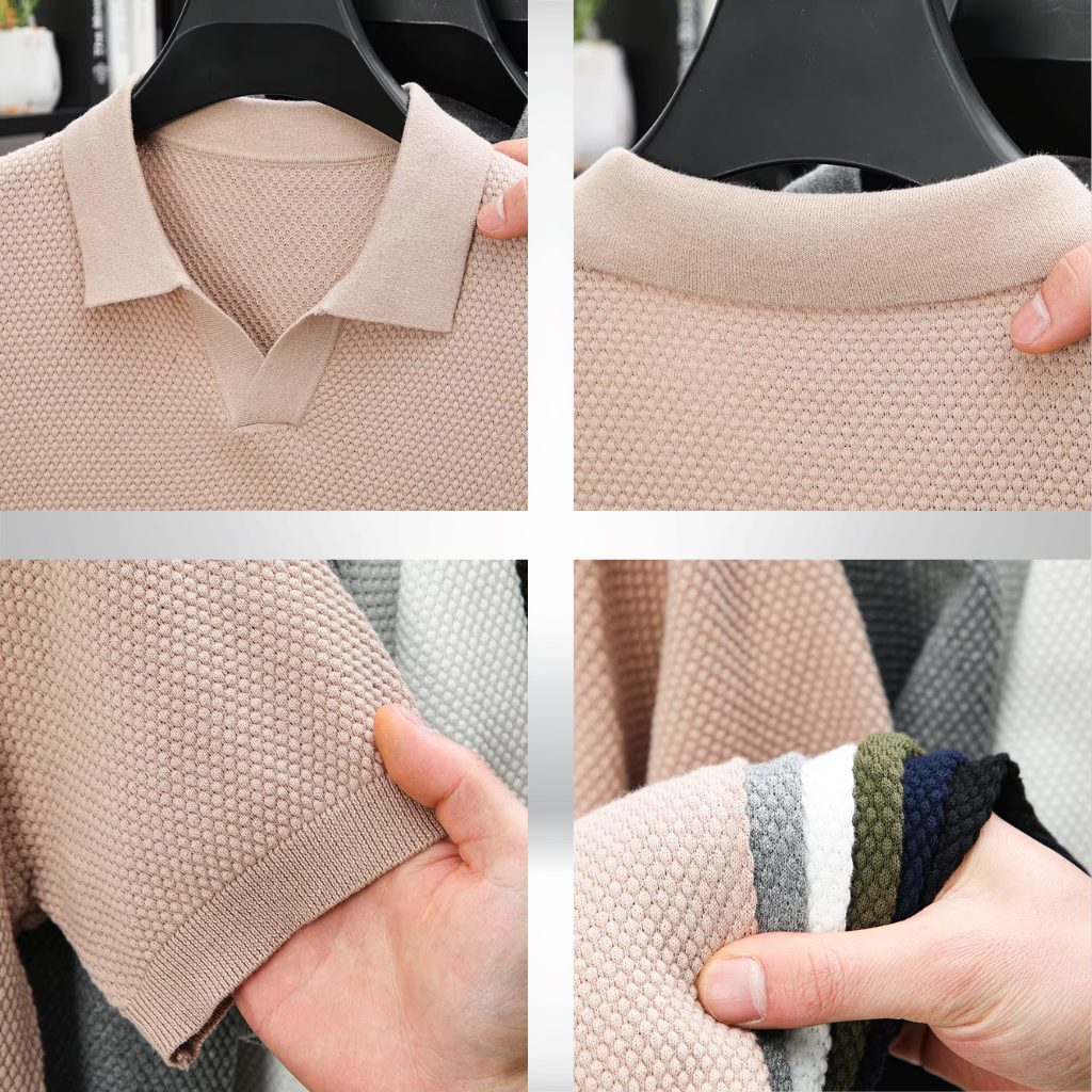 Camisa POLO de manga corta 100 % algodón con solapa para hombre.