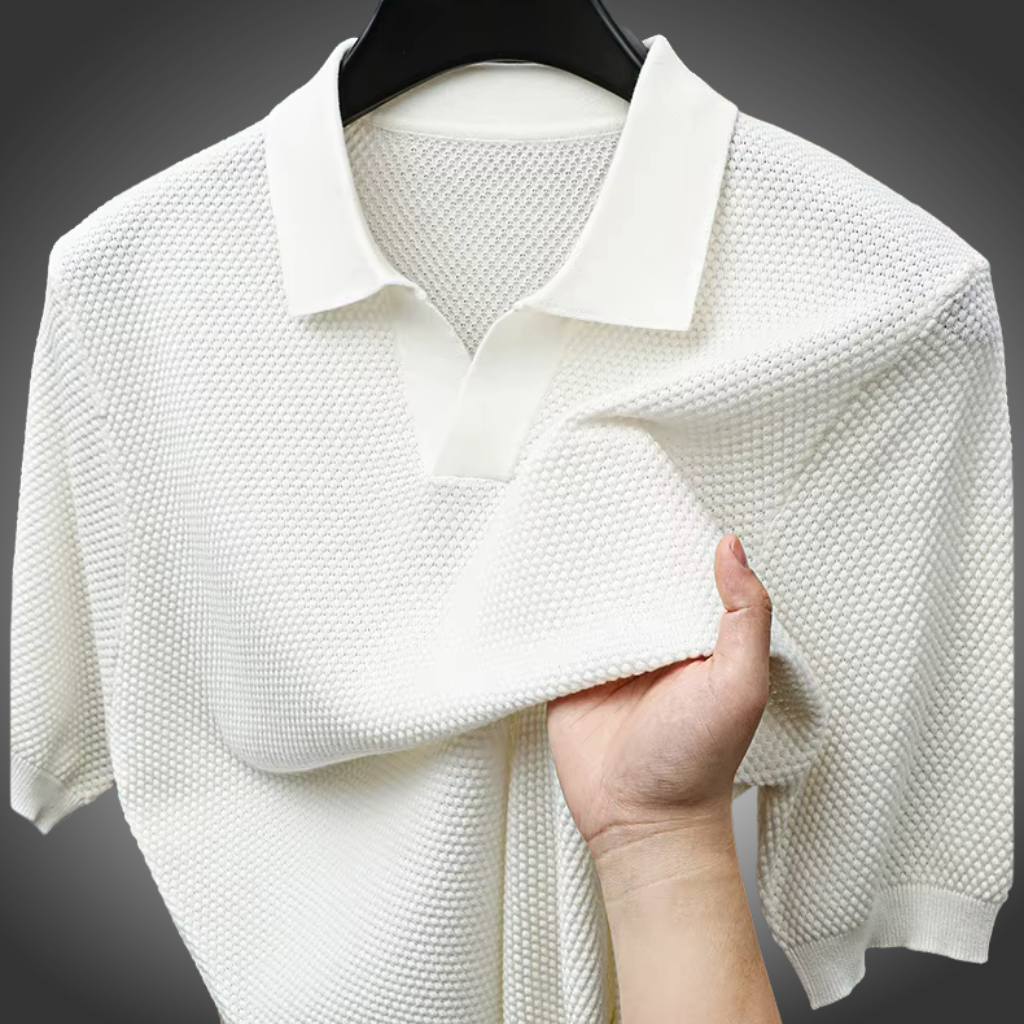 Camisa POLO de manga corta 100 % algodón con solapa para hombre.