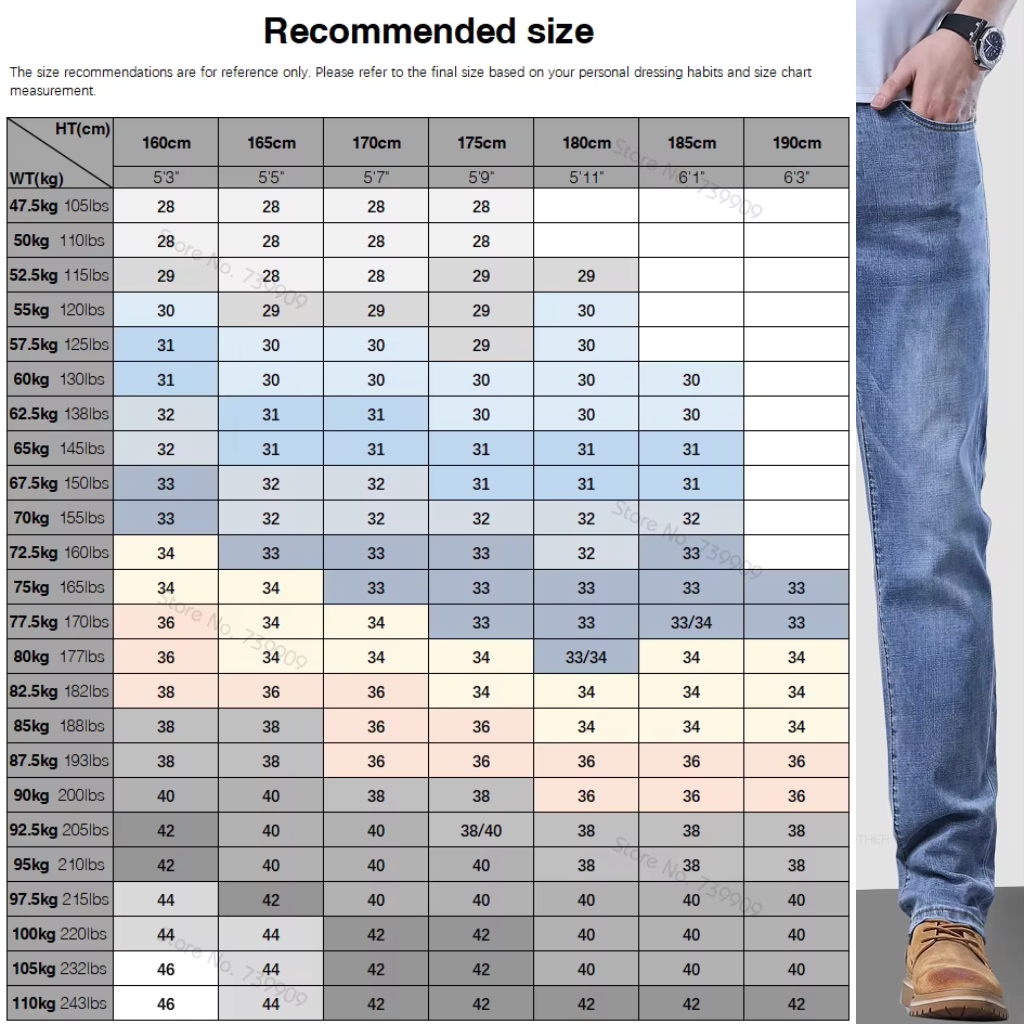 Pantalones vaqueros ajustados de color azul claro para hombre