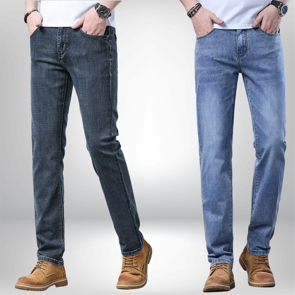 Pantalones vaqueros ajustados de color azul claro para hombre