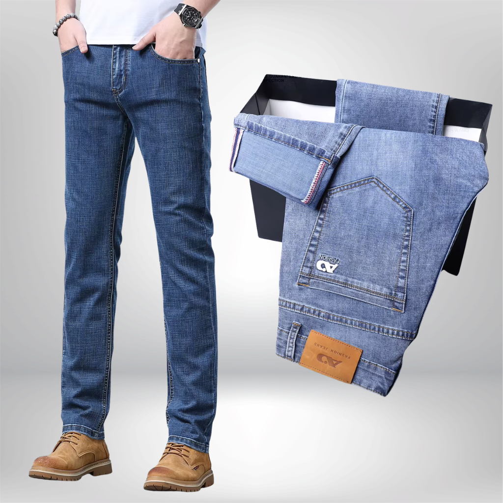 Pantalones vaqueros ajustados de color azul claro para hombre