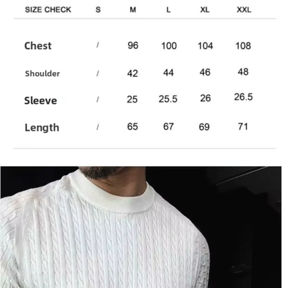 Camiseta de punto, ligera y transpirable con cuello redondo para hombre
