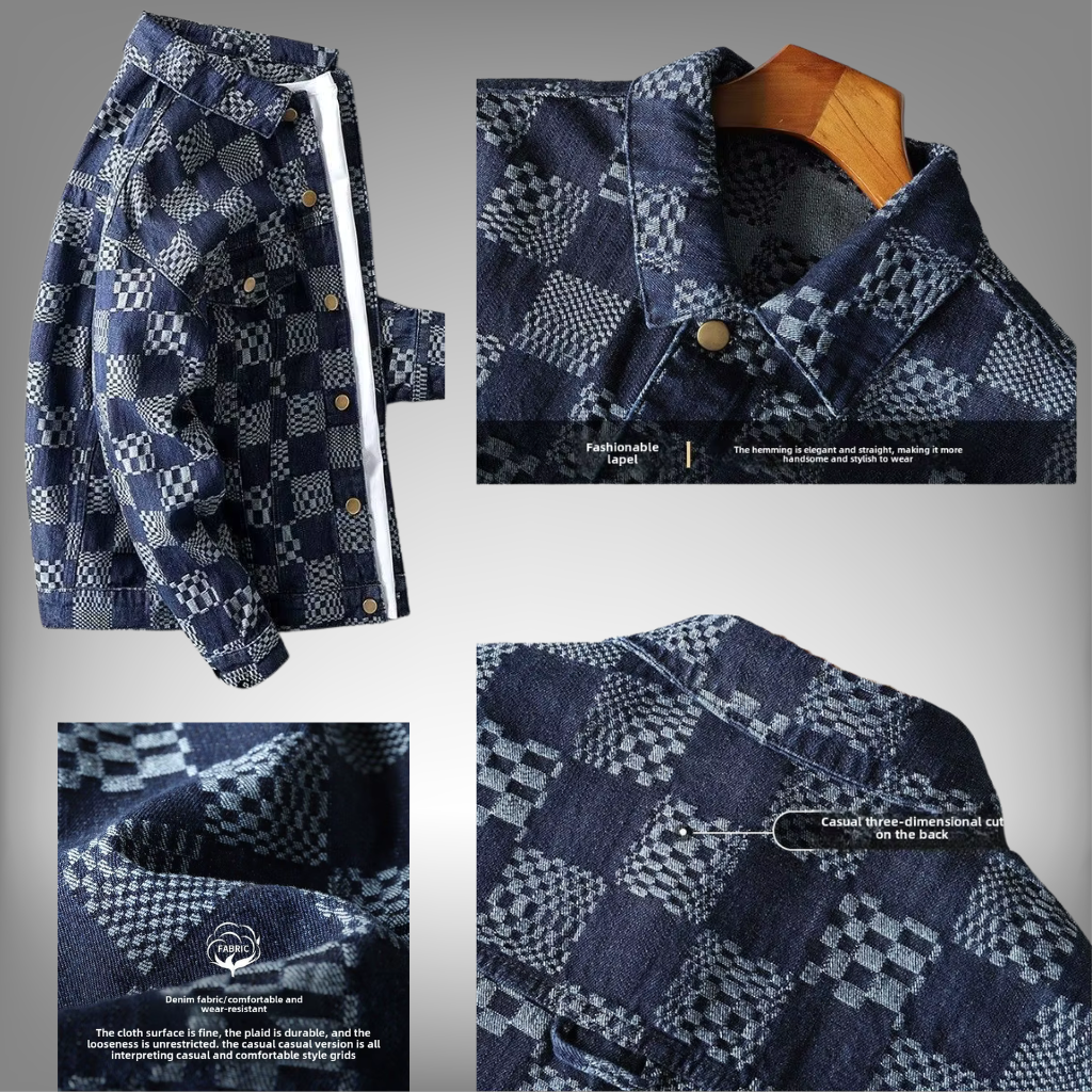 Chaqueta "Urban Plaid" – Estilo Jacquard Premium