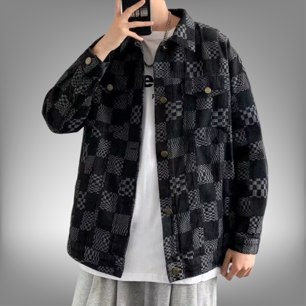 Chaqueta "Urban Plaid" – Estilo Jacquard Premium