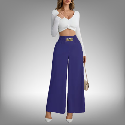 Pantalón Wide Leg "Chiffon Elegance" – Edición Office