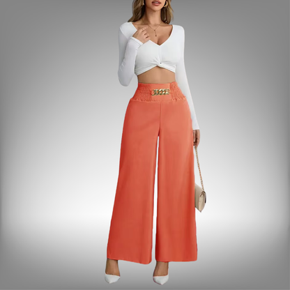 Pantalón Wide Leg "Chiffon Elegance" – Edición Office