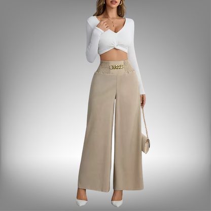 Pantalón Wide Leg "Chiffon Elegance" – Edición Office