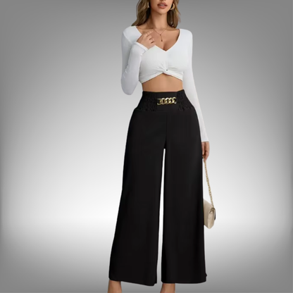 Pantalón Wide Leg "Chiffon Elegance" – Edición Office