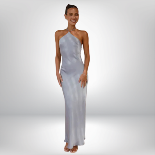 Vestido Elegante Sin Mangas con Escote Trasero