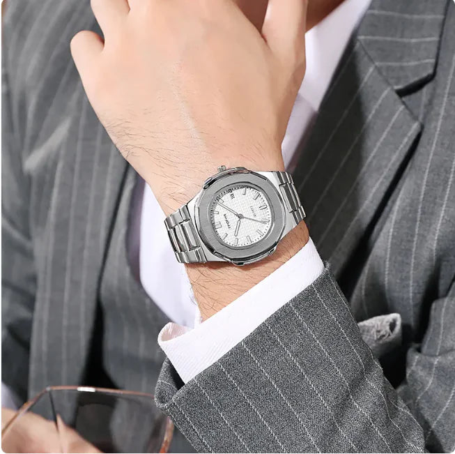 Reloj de Cuarzo de Acero Impermeable