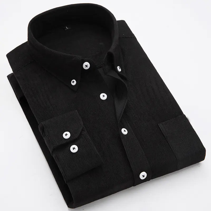 Camisa de Pana Delgada de Manga Larga para Hombre