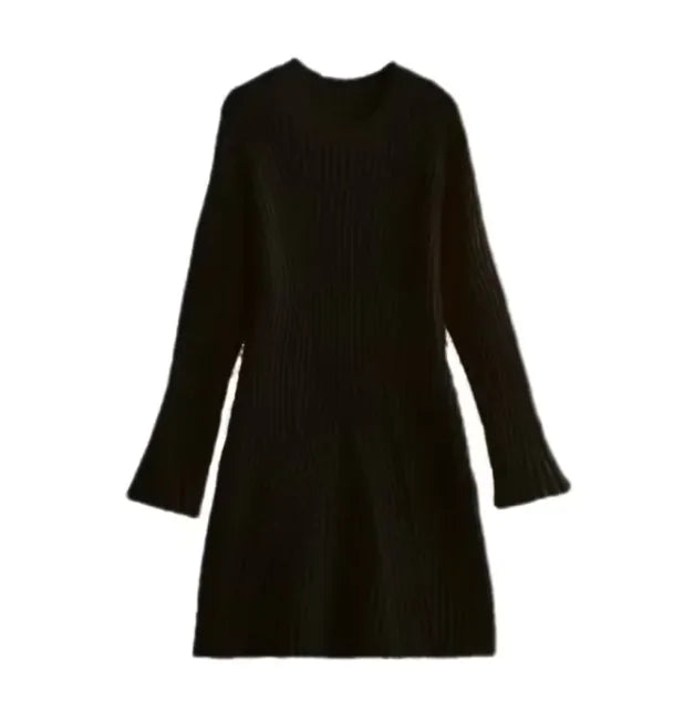 Vestido Redondo de Cuello Elegante y Ajustado para Mujer