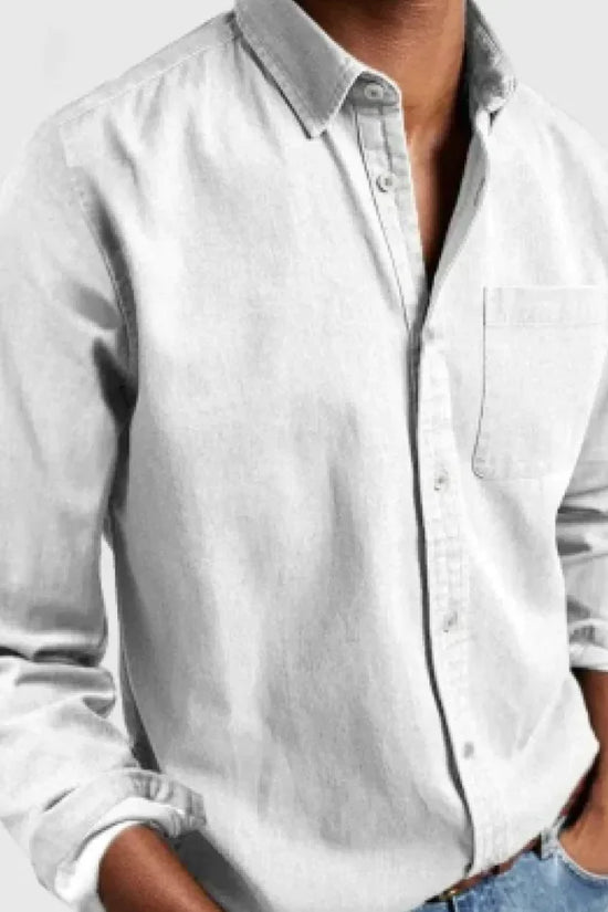 Camisa de Hombre de Manga Larga con Solapa