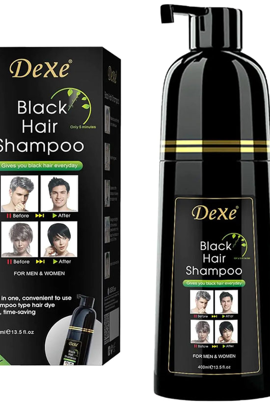UniForU Champú Tinte de Cabello Negro 400ml Color Instantáneo por hasta 30 Días para Mujeres y Hombres