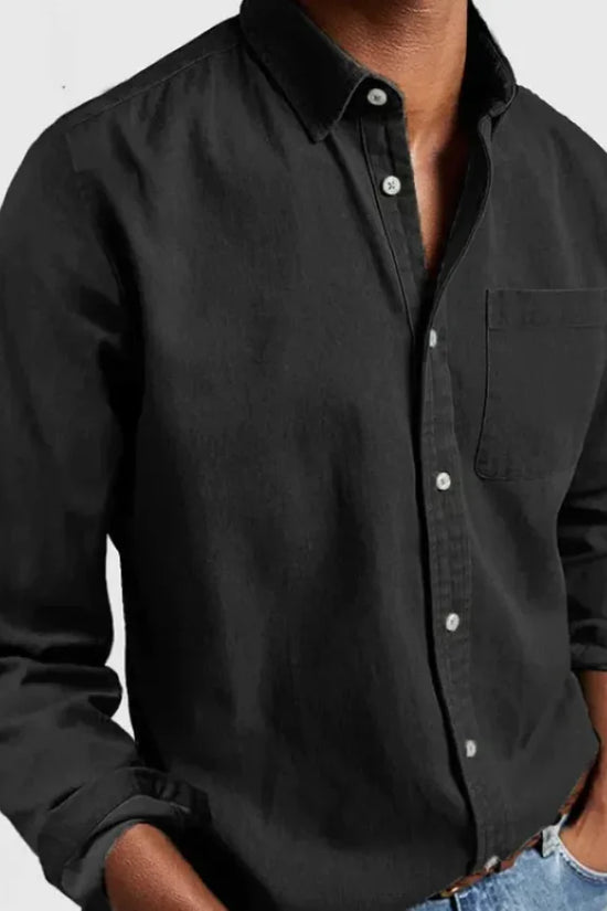 Camisa de Hombre de Manga Larga con Solapa