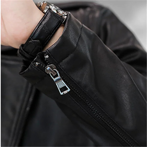 Chaqueta de Cuero con Solapa