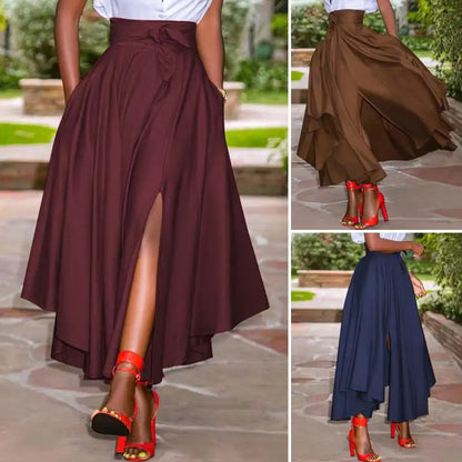 Faldas irregulares de moda, con cremallera, cintura alta, línea A