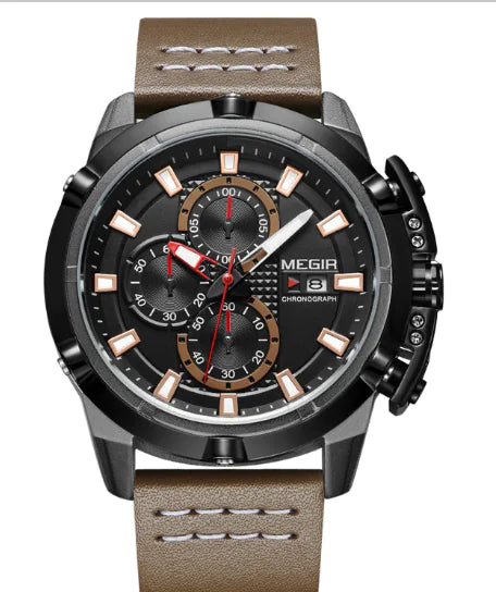 MEGIR 2062 Reloj de Cuarzo Multifuncional para Hombre