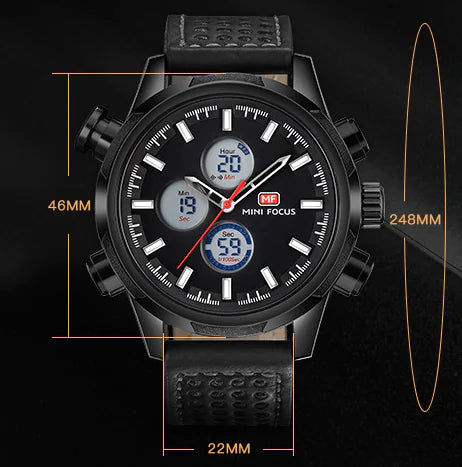 MINI FOCUS Reloj Deportivo de Cuarzo Impermeable para Hombre
