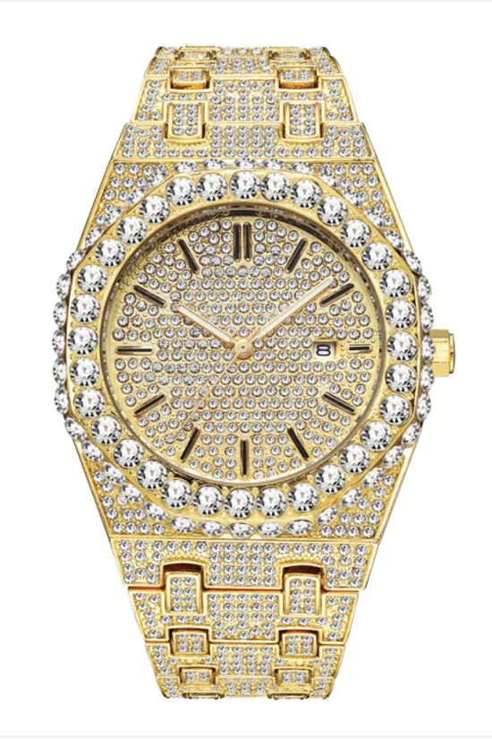 Reloj de Cuarzo para Hombre con Diamantes Estrellados