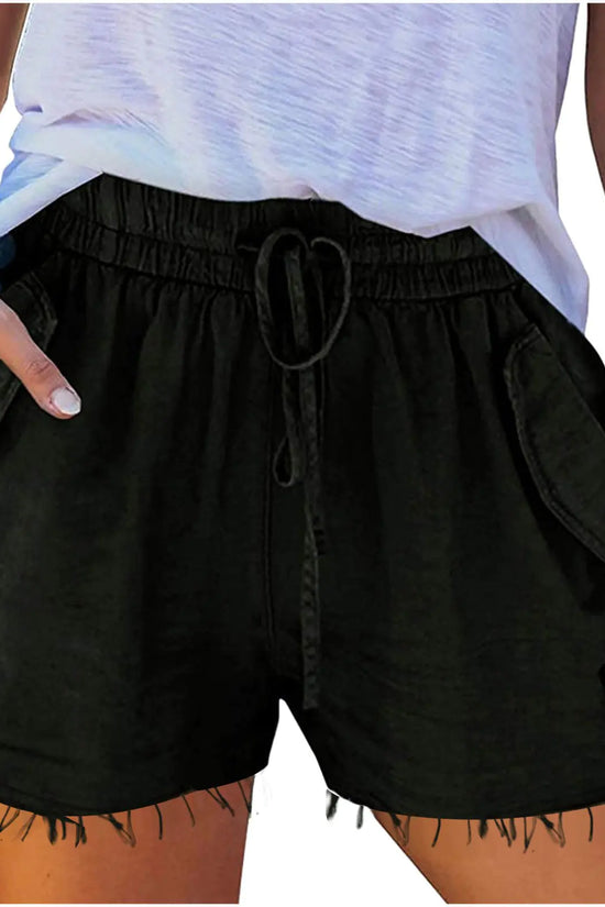 Shorts Casuales de Pierna Ancha y Cintura Alta