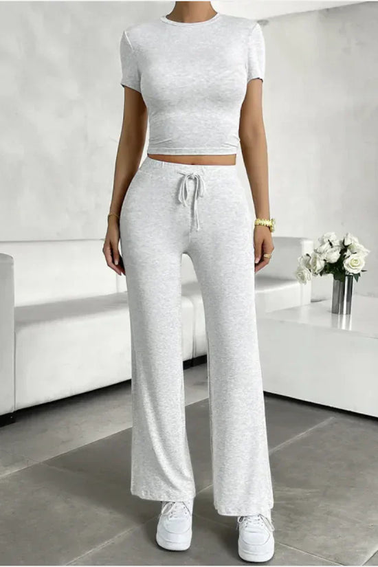Conjunto de Moda Casual Urbano con Cuello Redondo