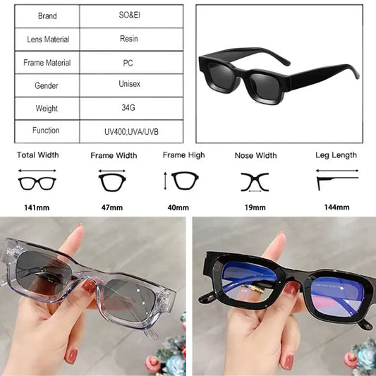 Gafas de Sol Polarizadas Cuadradas Pequeñas