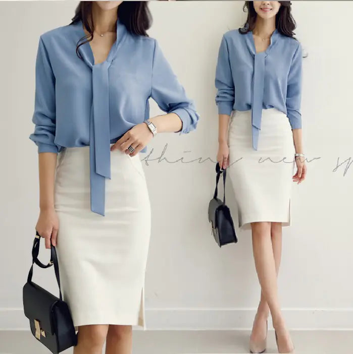 Camisa de Gasas con Detalles de Lazo