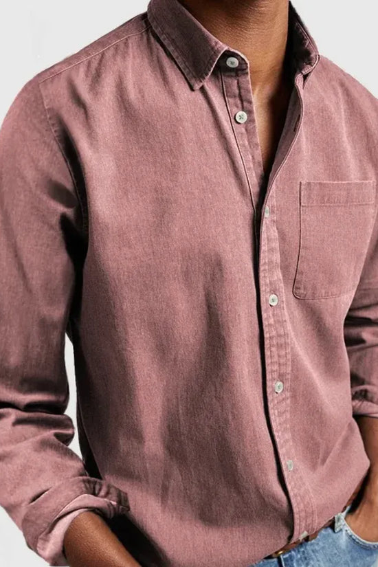 Camisa de Hombre de Manga Larga con Solapa
