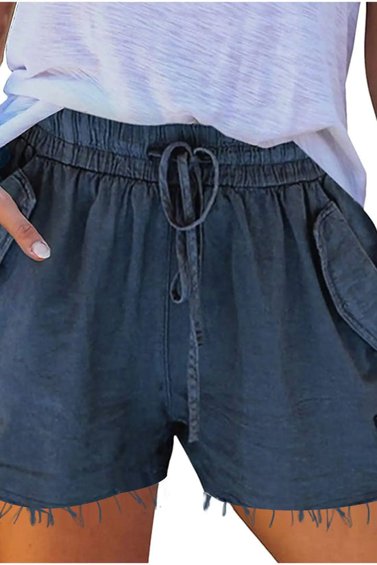 Shorts Casuales de Pierna Ancha y Cintura Alta