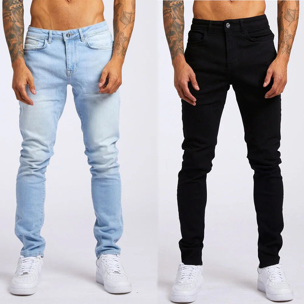 Jeans Slim Fit de Cintura Alta para Hombre