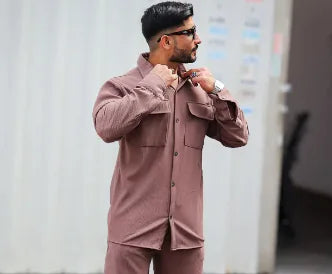 Nueva Camisa de Hombre con Solapa y Manga Larga