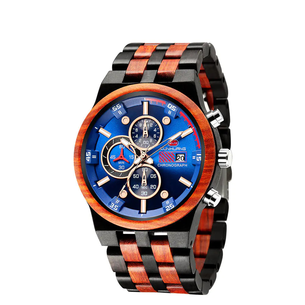 Reloj deportivo de madera, multifuncional luminoso