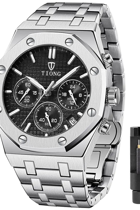 Reloj de Pulsera Impermeable de Acero Inoxidable, Tiong, Marca de Lujo con Cuarzo