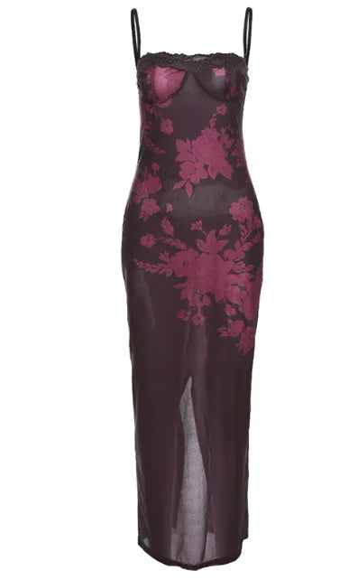 Vestido elegante de encaje con tirantes finos