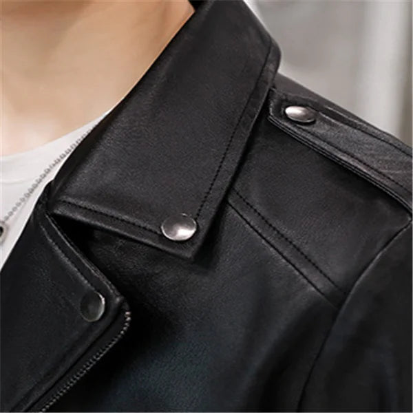 Chaqueta de Cuero con Solapa