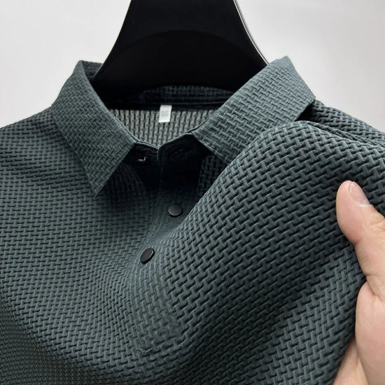 Camiseta Polo de Malla de Seda Helada para Hombre