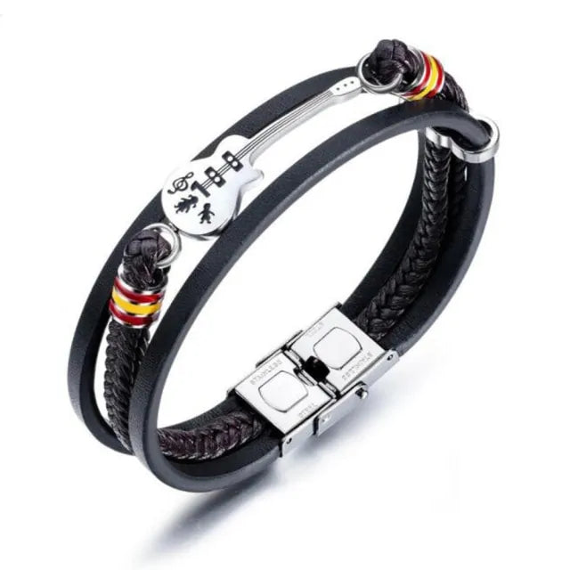 "pulseras de cuero trenzado: elegancia atemporal"