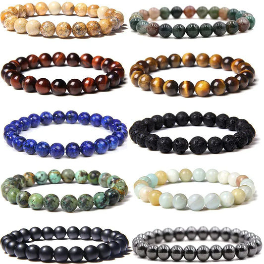 Pulsera Energética: Tigre, Ágata y Piedras Naturales