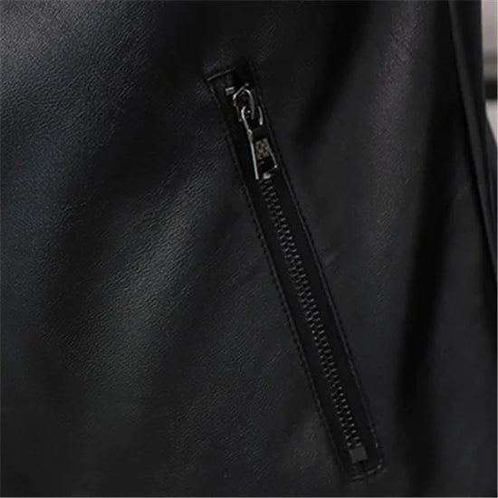 Chaqueta de Cuero con Solapa