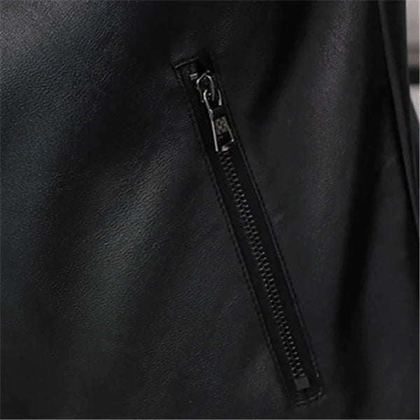 Chaqueta de Cuero con Solapa