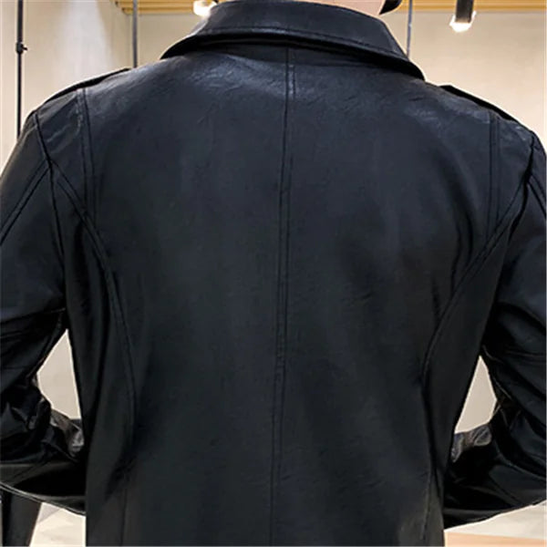 Chaqueta de Cuero con Solapa