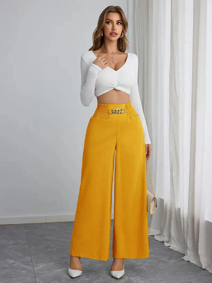 Pantalón Wide Leg "Chiffon Elegance" – Edición Office