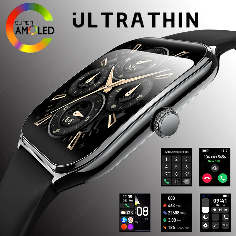 Reloj inteligente ultrafino, pantalla AMOLED de 1,96 pulgadas