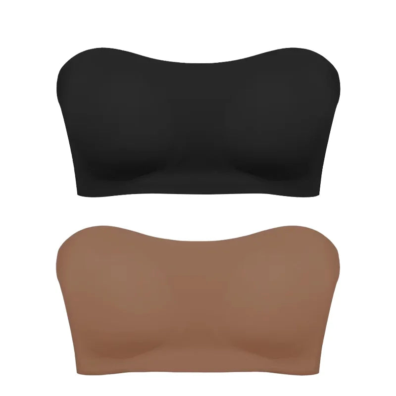 Sujetador push up sexy sin tirantes para mujer, con relleno extraíble y sin costuras